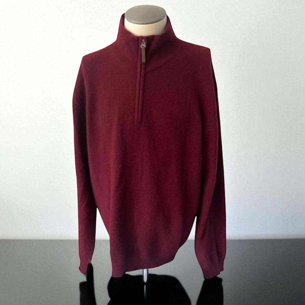 AMERICAN BLUE 100% CASHMERE 1/2 Zip Sweater Size LARGE
